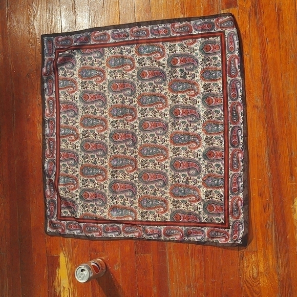 Vintage Purple, Green, and Red Paisley Floral Scarf - Picture 1 of 5